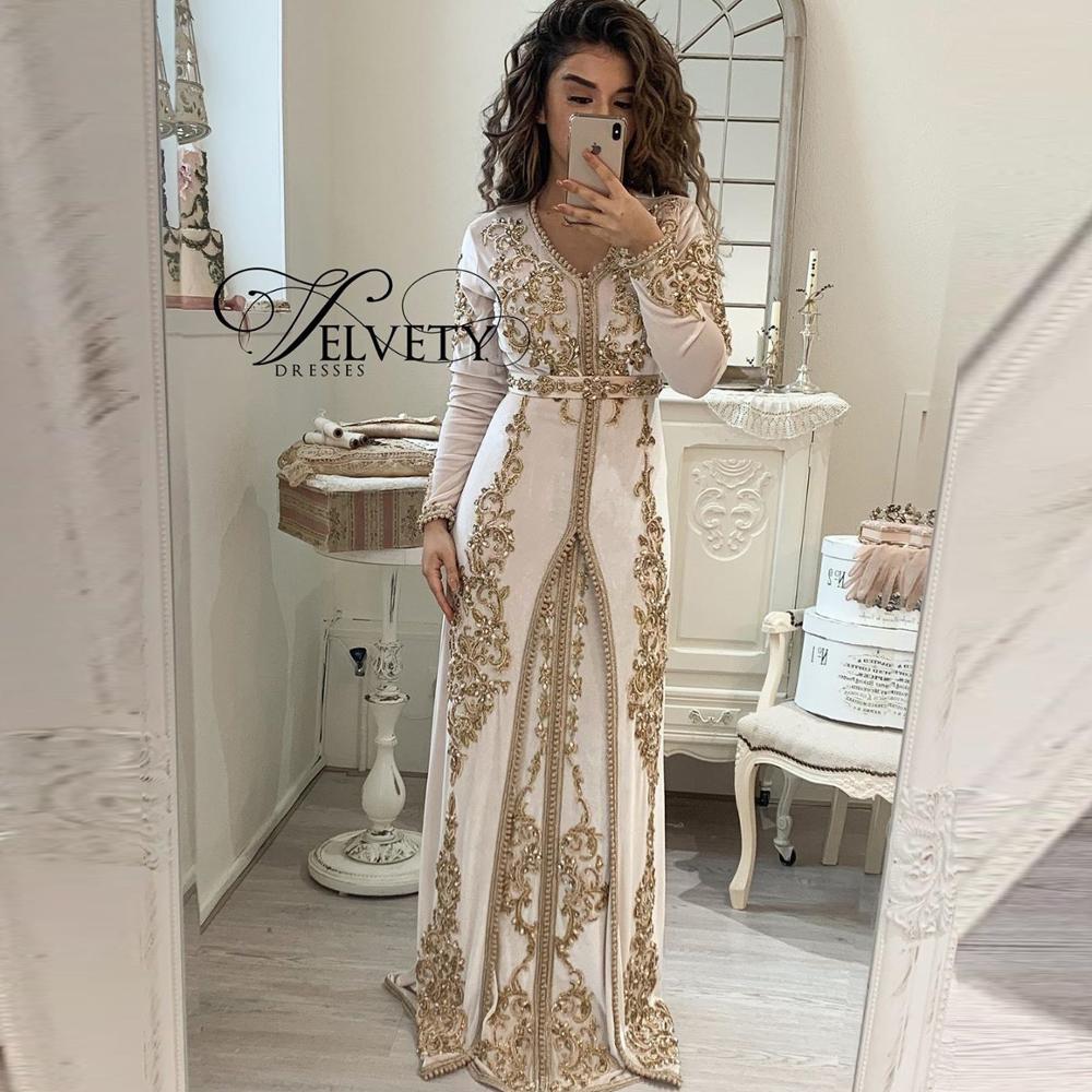 Moroccan Kaftan Muslim Evening Dress Mermaid Velour Gold Lace Islamic Dubai Kaftan Saudi Arabic Evening Gown Prom - history & Review | AliExpress Seller - Minimax Dressup Store | Alitools.io