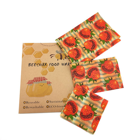 Bee Wax Cloth Fresh-Keeping Paper Fresh-Keeping Cloth Food Packaging Paper Reusable Bee Wax Cloth Fruit Storage Food Wraps ► Photo 1/6