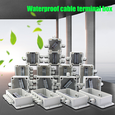 Plastic monitoring waterproof terminal box with terminal one in two out of the outdoor distribution box through the wire box ► Photo 1/5