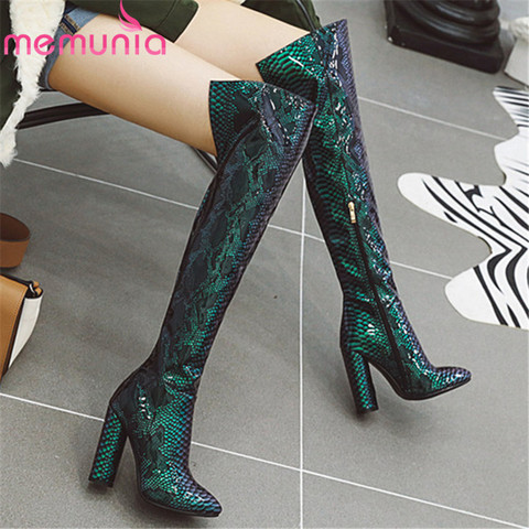 MEMUNIA 2022 hot sale over the knee boots women pointed toe high heels party prom shoes autumn winter thigh high boots female ► Photo 1/6