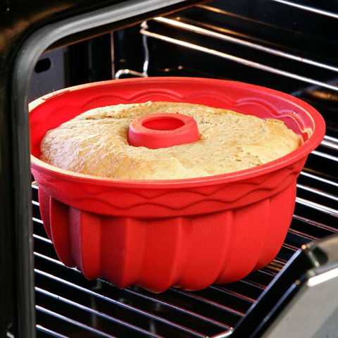 Large Hollow Round 9 Inch Chiffon Cake Mold Gear Plate, Silicone Cake Mold, Baking Tool Easy To Release. ► Photo 1/6