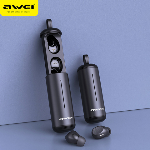 AWEI T55 TWS Bluetooth 5.0 Wireless Earbuds In-ear Noise Canceling Gaming Wireless Sport Headset With Mic Drop shipping ► Photo 1/6