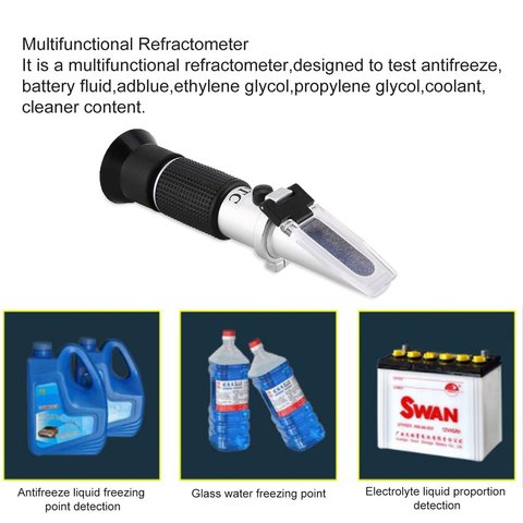 Handheld Refractometer Adblue Ethylene Glycol Antifreeze Battery Fluid Content Coolant Cleaner Meter ATC Measuring Tester Hot ► Photo 1/6