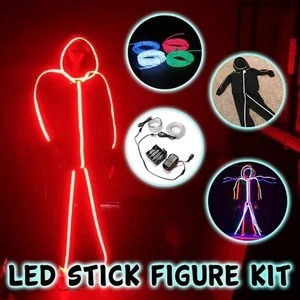 Led Dance Party Decor Car Lights Neon Tube LED Strip Wire Clothing Neon Led Costume Dance Halloween Christmas Flashing Suit ► Photo 1/6