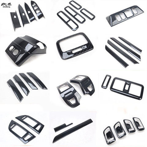 1lot ABS carbon fiber grain inside decoration cover for 2012-2022 Mitsubishi Pajero V97 V93 car accessories ► Photo 1/6