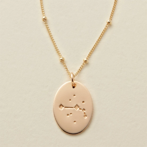 Zodiac Constellations/Constellation Oval Zodiac Necklace Disk Necklace Gift For Women ► Photo 1/6