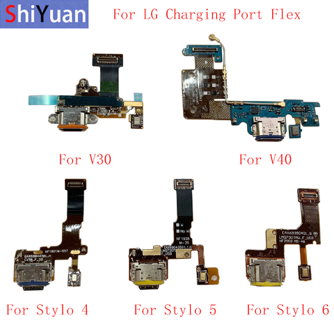 USB Charging Dock Port Connector Board Parts Flex Cable For LG V30 V40 ThinQ V50 ThinQ 5G Stylo 4 5 6 Q7 Replacement Part ► Photo 1/6
