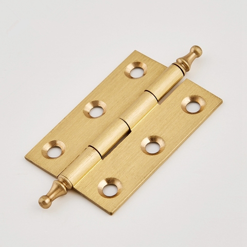 Brushed Brass Decorative Cabinet Cupboard Door Butt Hinges Gold 2