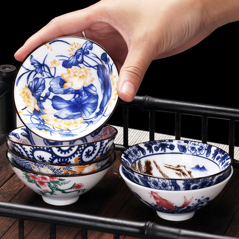 WSHYUFEI Ceramic tea cup Chinese style pattern teacups Tea set Master Tea Cup Hand drawn personality creative tea cup ► Photo 1/6