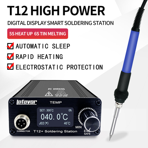 T12 75W Digital Soldering Iron StationTips Welding Rework Station  temperature adjustable control  microcontroller ► Photo 1/6