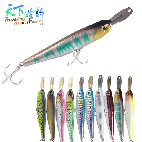 TAF 7cm 8.5g Sinking Minnow Hard Bait Quality Stainless steel Tongue Plate 3D Eyes 9 Colors Isca Artificial Minnow Lure Wobblers ► Photo 1/6