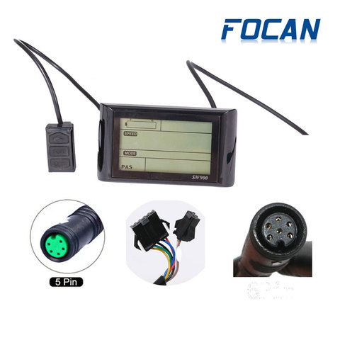 FOCAN 24V 36V 48V 60V 72V SW900 Large Screen LCD Display Meter for Ebike Scooter ► Photo 1/3