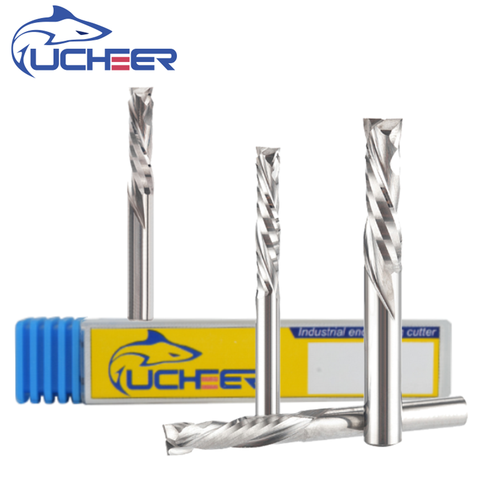 UCHEER  2 flutes 3.175/4/5/6/8mm Compression end milling cutter cnc tool for MDF Clamp Board Woodworking ► Photo 1/5