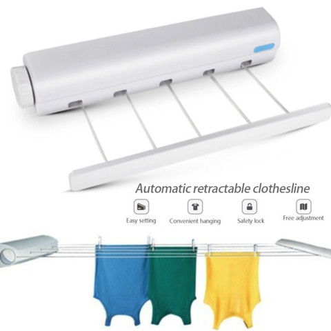 Spring automatic retractable four or five lines clothesline drying rack  towel rack with hooks drying rack flexible WF926 - Price history & Review, AliExpress Seller - CHAO WIN a Store