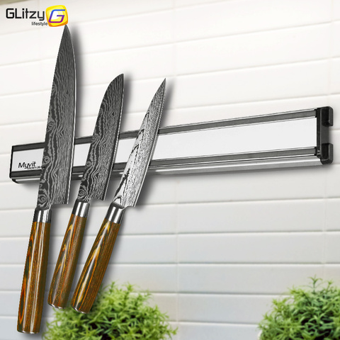 Magnetic Knife Holder 14 Inch Aluminum Kitchen Wall Knife Stand Strip Bar Magnet Knife Block For Knives Storage Cooking Tools ► Photo 1/6