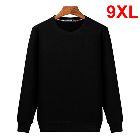 Oversized Pullover Men Casual Sweatshirt Solid Color Fleece Pullover Bog Size Male 2022 Autumn Hoodies Plus Size 8XL 9XL HX203 ► Photo 1/3