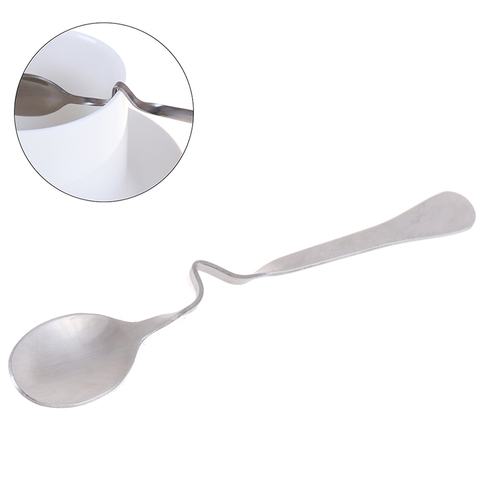 1pc Stainless Steel Honey Spoons Multifunctional Milk Coffee Mixing Spoons Teaspoon With Curved Handle ► Photo 1/6