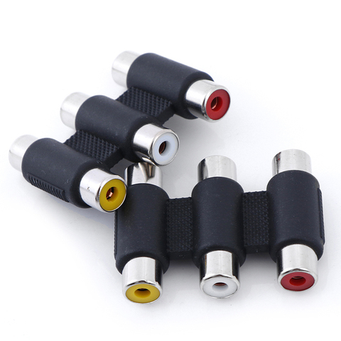 Multi-Functional Audio Video Connector 3 RCA AV Coupler Mini 3RCA Female To Female Adapter Socket Extension Converter ► Photo 1/6