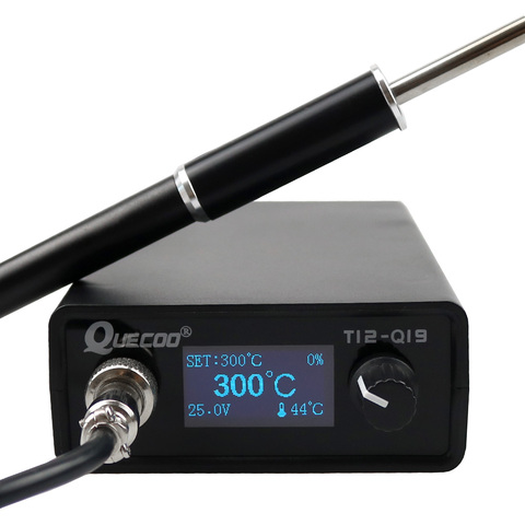 T12-Q19 Soldering Digital Station Electronic Soldering iron OLED 1.3inch Suitable AC/DC power with M8 Metal handle iron tips ► Photo 1/6