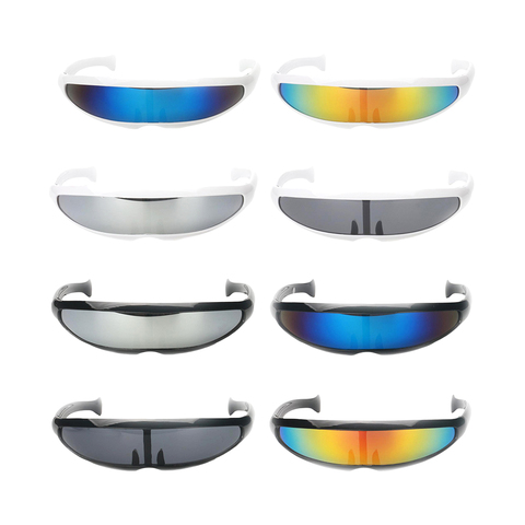 Funny Plastic Color Mirrored Single Lens Visor Sunglasses Cyclops Cosplay Glasses ► Photo 1/6