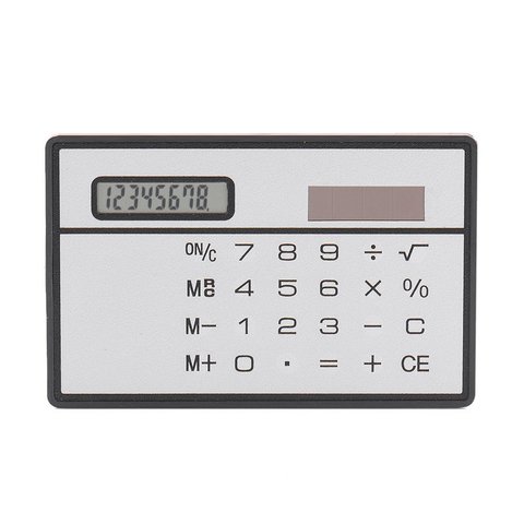 8 Digit Ultra Thin Solar Power Calculator with Touch Screen Credit Card Design Portable Mini Calculator for Business School ► Photo 1/6