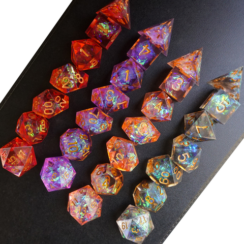 Handmade Custom sharp edge dice Symphony Polyhedral Game stone Dice set ► Photo 1/6