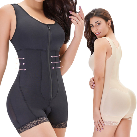 Women's Seamless Girdle Zipper Full Body Shaper Plus Size Bodysuit Post Surgery Firm Shapewear Colombian Tummy Control Slimming ► Photo 1/6