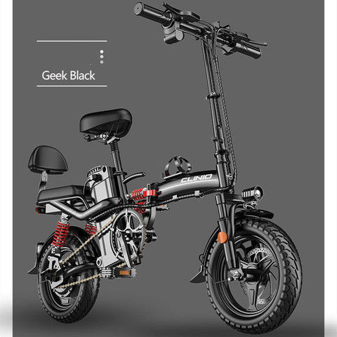 Electric bicycle 14 inch mini electric bicycle 48v15ah 32ah city eBike 400W powerful mountain bike / full throttle sports car ► Photo 1/4