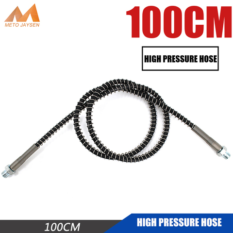 PCP  Pneumatics Air Pump High Pressure Nylon Hose with Spring Wrapped 100cm Long M10*1 Male x M10*1 Male thread NH100 ► Photo 1/6