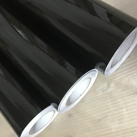 HOT Sale Shiny Glossy Black Vinyl Film With Air Bubble Free Gloss Black Car Wrap Foil Car Sticker Decal 50X150/200/300/500CM ► Photo 1/6