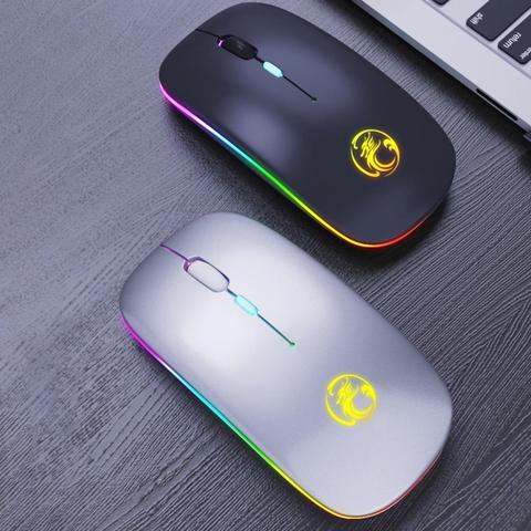 BL IMICE E-1300 Wireless Mouse Rechargeable Bluetooth Dual Mode Mute Luminous Wireless Mouse for PC Laptop Two Colors ► Photo 1/6