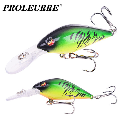 Proleurre 80mm 8.5g Crank Floating Wobblers For Trolling Rattle Lures Fishing Artificial Hard Bait Crankbait Pike Fishing Tackle ► Photo 1/6