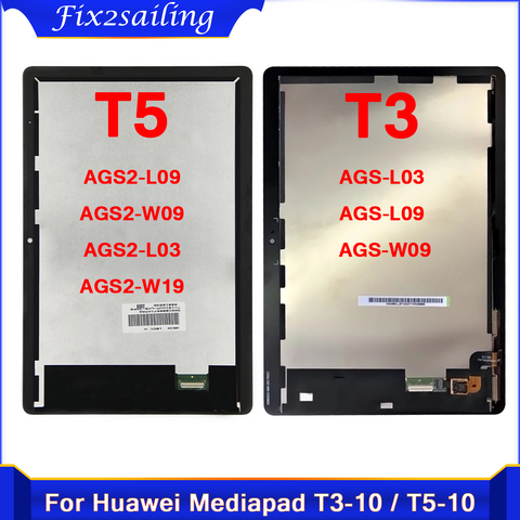Test LCD Display For Huawei MediaPad T3 T5 10 AGS-L03 AGS-L09 AGS-W09 AGS2-L09 AGS2-W09 AGS2-L03 Touch Screen Digitizer Assembly ► Photo 1/3