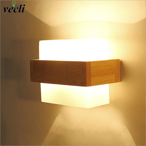 Japanese Bedside Wall Lamp LED Bedroom Simple Solid Wood Creative Living Room Hotel Aisle Bedside Lamp Indoor Lighting Fixtures ► Photo 1/6