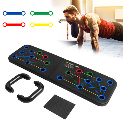 Push Up Rack Folded Board Set abdominal Bar Multi-Function Fitness Gym Home BodyBuilding Muscle Grip Training Exercise Equipment ► Photo 1/6