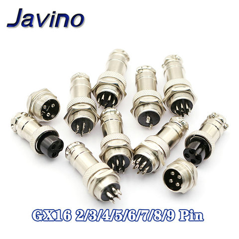 1set GX16 2/3/4/5/6/7/8/9 Pin Male & Female 16mm L70-78 Circular Aviation Socket Plug Wire Panel Connector ► Photo 1/6