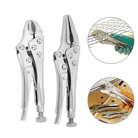 5/7/10 Inch Locking Pliers Ground Mouth Straight Jaw Lock Vise Grip Clamp Hand Welding Tools ► Photo 1/6