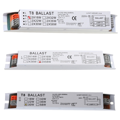 T8 220-240V AC 2x58W Wide Voltage Electronic Ballast Fluorescent Lamp Ballasts X6HC ► Photo 1/6