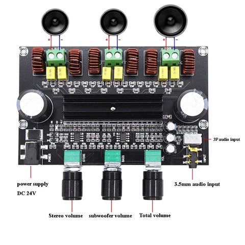 80W+80W+100W 2.1 TPA3116 Amplifier Subwoofer Digital Power Bass Stereo Amplifier Board with Two NE5532 OP AMP TPA3116D2 ► Photo 1/1