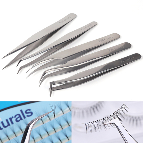 1pcs Professional Stainless Eyebrow Tweezer Forcep Eyelash Extension Clip Trimmer High Presicion Tweezers Makeup Tool LYU01-05-1 ► Photo 1/6