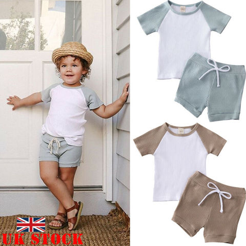 PUDCOCO Adorable Toddler Baby Girls Boys Kids Summer Clothes Short Sleeve T-shirt Tops + Shorts Pants Outfits Set 0-5Y ► Photo 1/6