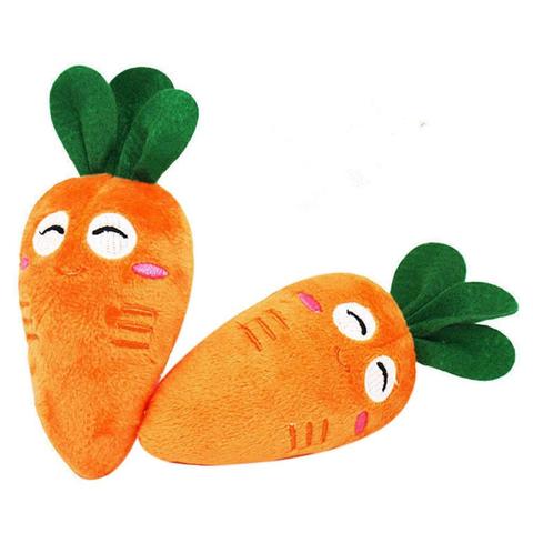 Pet Supply Soft Fleece Smiling Carrot Cute Dog Chew Squeak Toys For Small Dog Puppy Squeaky Plush Sound Cute Vegetable Carrot ► Photo 1/6