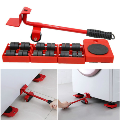 5Pcs Furniture Moving Heavy Hand Tool set Furniture Lifter Mover for Sofa Bed Cabinet Wheel Bar + Mover Roller Transport ► Photo 1/6