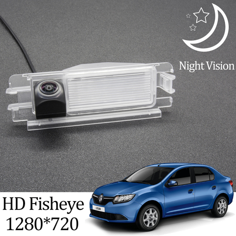 Owtosin HD 1280*720 Fisheye Rear View Camera For Dacia Logan 2/Renault Logan 2 Sedan 2012-2022 Car Reverse Parking Accessories ► Photo 1/6