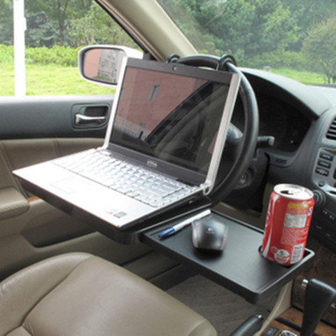 1*Steering Wheel Tray Table Computer Car Mount Laptop Stander Desk Work Platform 