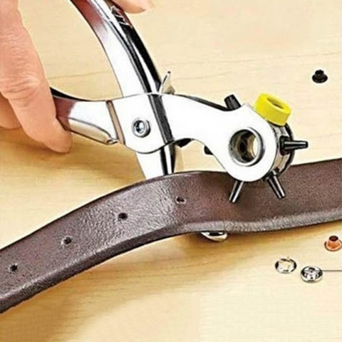 1Pc Quality Household Belt Hole Puncher Leather Punchers Tools Holes Punch Machine 3-in-1 Hand Pliers Tool with 5 Hole Sizes ► Photo 1/6