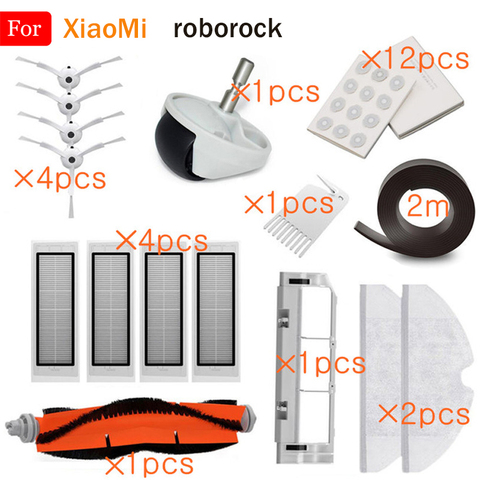 For XiaoMi 2 Roborock Robot S50 S51 S55 S5 S6 Vacuum Cleaner Spare Parts HEPA Filter Mop Cloth Main Brush Side Brush Accessories ► Photo 1/6