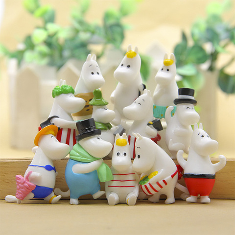 12PCS/Sets Cartoon Hippo Elf Mini Figures Landscape Cute Animals Figurine Home Ornaments Garden Decoration Dolls Kids Toys Gifts ► Photo 1/6