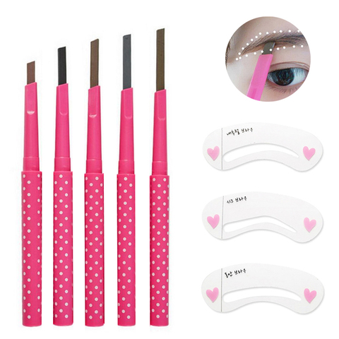 New Waterproof Eyebrow Pencil With Eye Brow Card Tool Lady Rotating Eyebrow Pencil 3Eyebrow Shaping  DIY Eyebrow Pen Makeup Set ► Photo 1/6