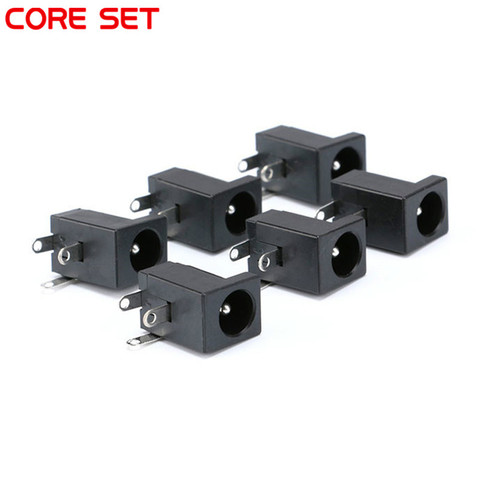 10Pcs PCB Mount 5.5 x 2.1 mm Female DC Power Jack Plug Socket Connector Black 2.1 socket Round the needle ► Photo 1/6